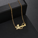 Custom Crown Heart Butterfly Name Necklace for Women
