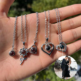 Custom Photo Projection Necklace Heart Flower Start Pendant