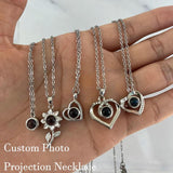 Custom Photo Projection Necklace Heart Flower Start Pendant