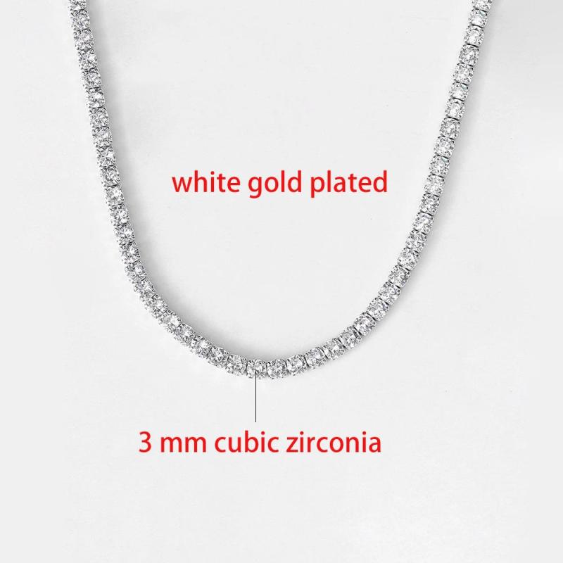 Tennis Choker Necklace Women Iced Out CZ Chain Jewelry Crystal OHN