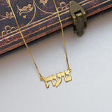 Hebrew Name Necklace for Women Personalized Stainless Steel Box Chain