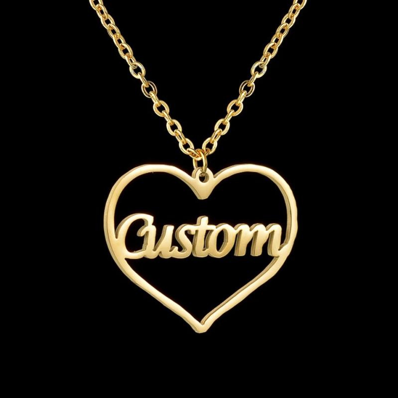 Atoztide Custom Heart Name Necklace for Women