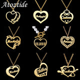 Atoztide Custom Heart Name Necklace for Women