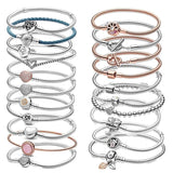 925 Sterling Silver Heart T-Bar Cuff Bracelet Sparkling Disc Clasp
