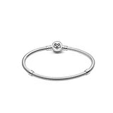 925 Sterling Silver Heart T-Bar Cuff Bracelet Sparkling Disc Clasp