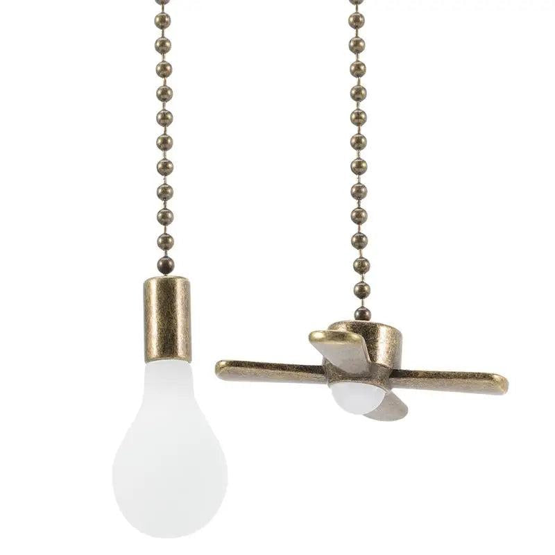 Ceiling Fan Light Pendant Pull Chain - Decorative Metal Extender