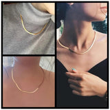 Stainless Steel Blade Chain Choker Necklace for Women Men