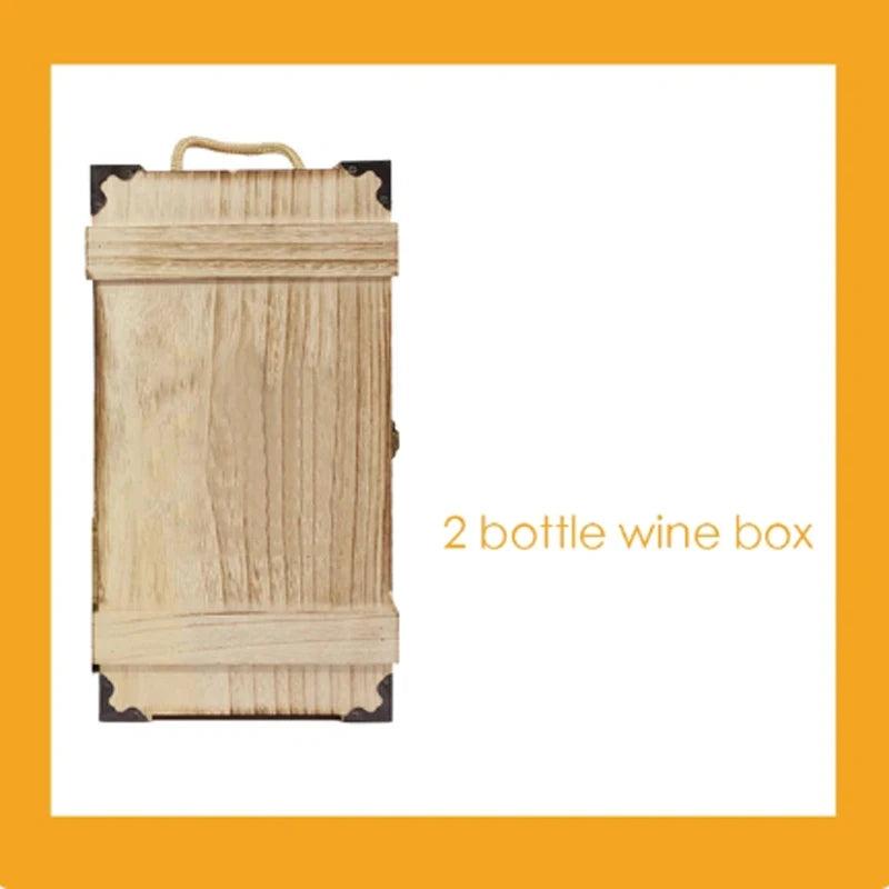 Vintage Engraved Wooden Wine Box - Christmas Gift
