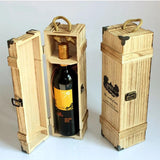 Vintage Engraved Wooden Wine Box - Christmas Gift