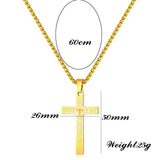 Christian Bible Cross Stainless Steel Necklace