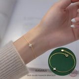 925 Silver Clover Zircon Bracelet for Women Sweet Wedding Gift