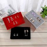 Soft Velvet Jewelry Display Tray Ring Earrings Organizer Holder Rack