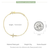 925 Silver Zircon Cross Bracelet for Women FNB088