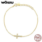 925 Silver Zircon Cross Bracelet for Women FNB088