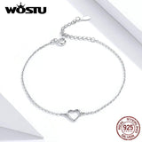 S925 Love Shape Bracelet - 100% Real 925 Sterling Silver - Birthday Gift