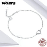 S925 Love Shape Bracelet - 100% Real 925 Sterling Silver - Birthday Gift
