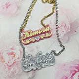 Custom Acrylic Name Necklace BabyGirl with Heart Nameplate