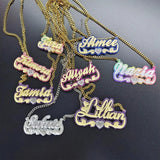 Custom Acrylic Name Necklace BabyGirl with Heart Nameplate