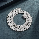 14mm Cuban Link Chain Silvery/Golden Iced Out Necklace Choker Hip Hop