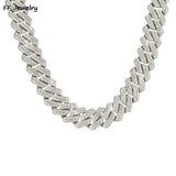 14mm Cuban Link Chain Silvery/Golden Iced Out Necklace Choker Hip Hop