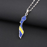 Enamel Drop Curacao Map Flag Pendant Necklace For Women Girls