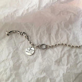 925 Silver Smiling Face Asymmetric Chain Bracelet for Women