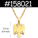Serbian Eagle Pendant Necklace Silver/Gold Srbija Jewelry #158021