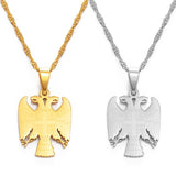 Serbian Eagle Pendant Necklace Silver/Gold Srbija Jewelry #158021