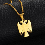 Serbian Eagle Pendant Necklace Silver/Gold Srbija Jewelry #158021