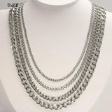 3MM5MM7MM Cuban Link Chain Stainless Steel Necklace Waterproof 18 K Plated