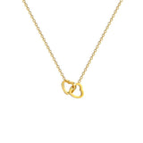 Minimalist Double Heart Pendant Necklace Stainless Steel Gift For Women
