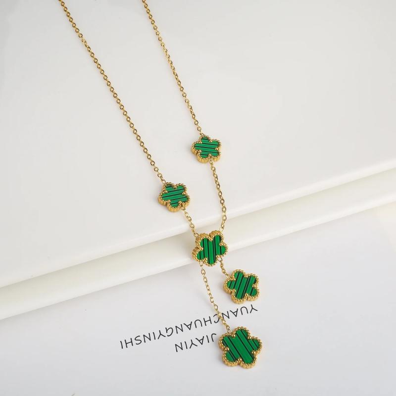 Clover Stainless Steel Flower Necklace for Women
