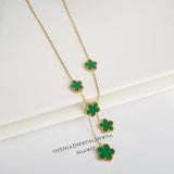Clover Stainless Steel Flower Necklace for Women