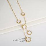Clover Stainless Steel Flower Necklace for Women