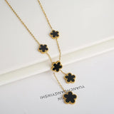 Clover Stainless Steel Flower Necklace for Women