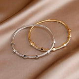 Stainless Steel Crystal Bangles for Women