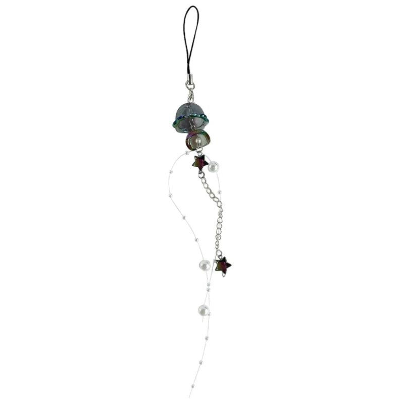 Crystal Jellyfish Charm Strap Keychain - Kawaii Cute Phone Chain
