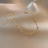 Stainless Steel 2-Layer Thick Chain Bracelet for Women