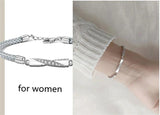 Silver 925 Couple Bracelet High Woven Rope Women Jewelry