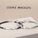 Silver 925 Couple Bracelet High Woven Rope Women Jewelry