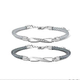Silver 925 Couple Bracelet High Woven Rope Women Jewelry