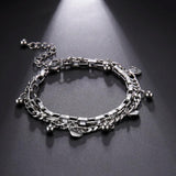 Stainless Steel Double Chain Bracelets Women's Classic Style Jewelry
