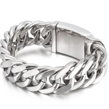 Punk Chain Bracelet Stainless Steel Hip Hop Miami Cuban Link for Men