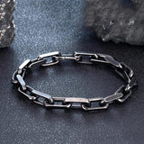 Vintage Oxidized Chain Link Men Bracelet Stainless Steel