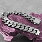 Men's Stainless Steel Cuban Chain Bracelet Norse Valknut Rune Amulet Bangle