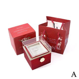 Rotating Rose Acrylic Necklace Flower Jewelry Box For Girlfriend