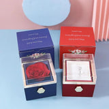 Rotating Rose Acrylic Necklace Flower Jewelry Box For Girlfriend