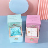 Rotating Rose Acrylic Necklace Flower Jewelry Box For Girlfriend