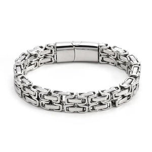 316L Stainlss Steel Hip Hop Thick Byzantine Bicycle Chain Bracelet