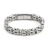 316L Stainlss Steel Hip Hop Thick Byzantine Bicycle Chain Bracelet